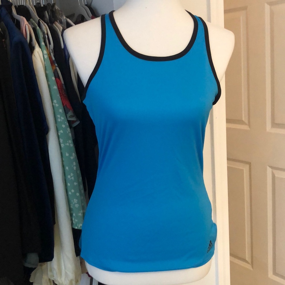 Cutest Blue Adidas Athletic Racer Back Tank Top